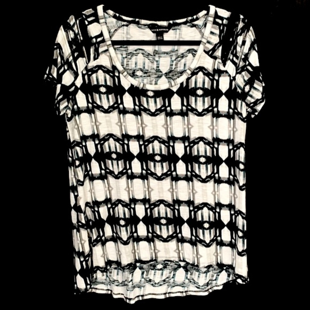 Rock & Republic Tie Dye Cold Shoulder Tee